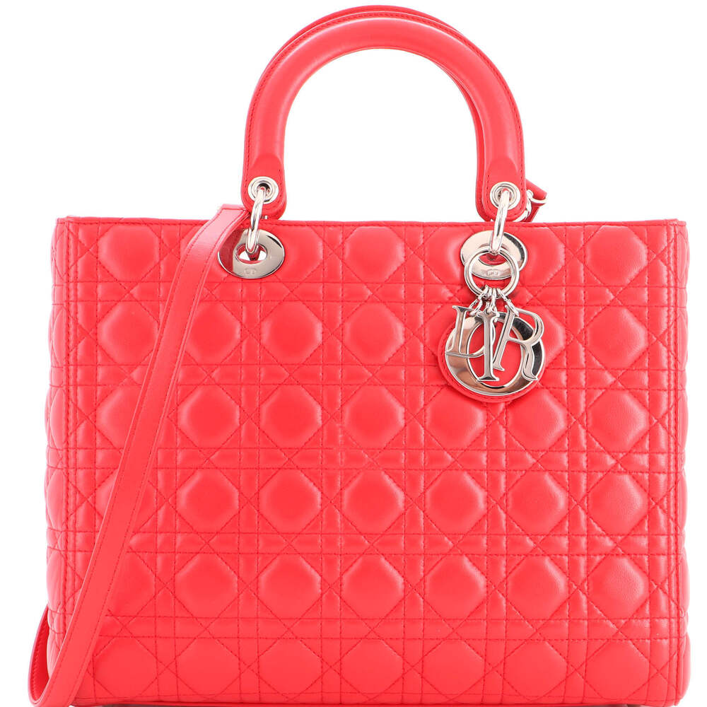 Christian Dior Large Lady Dior Bag Cannage Quilt Lambskin